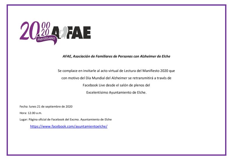 Día Mundial del Alzheimer 2020